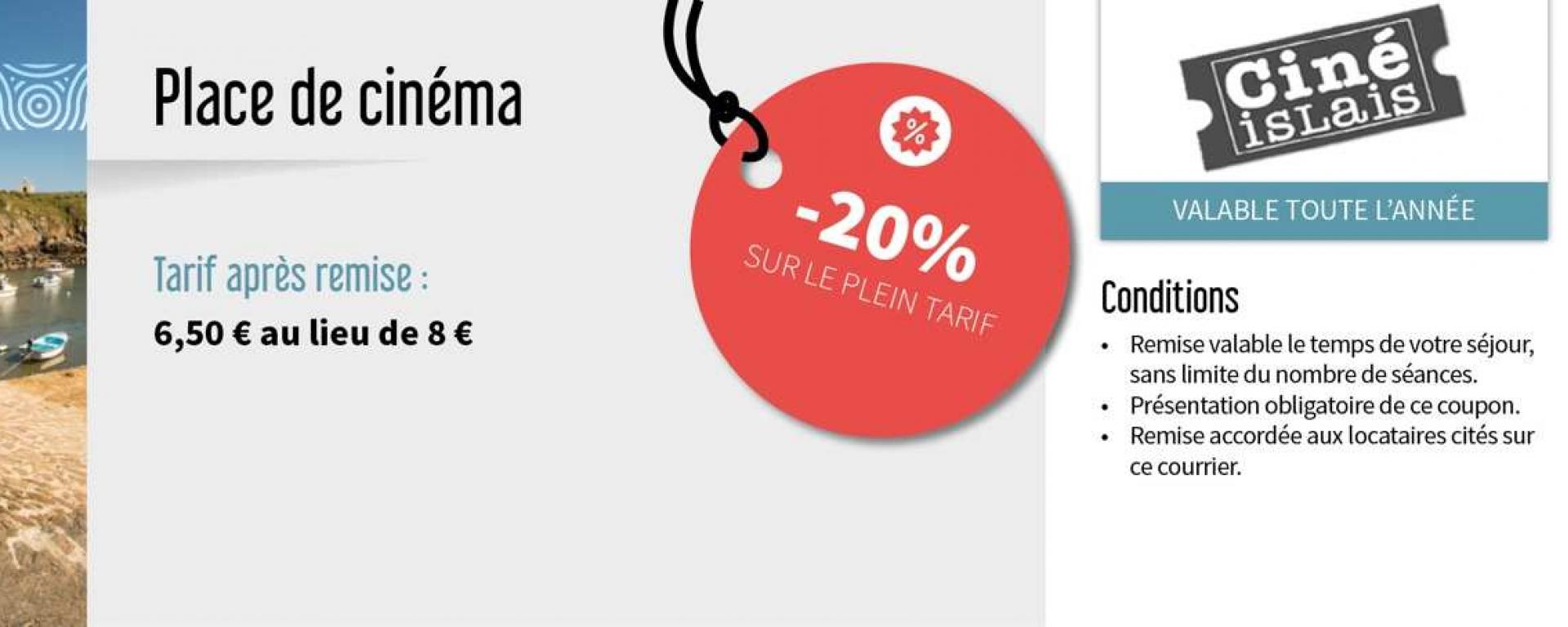 Bénéficiez de remises sur le cinéma en réservant une location affichant le logo rouge remise dans le parc de la Centrale de réservation de l'Office de Tourisme